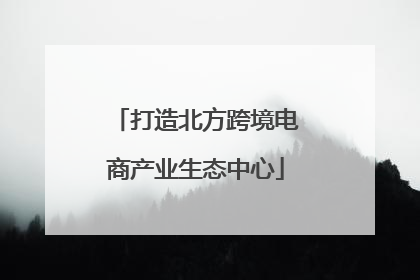 打造北方跨境电商产业生态中心